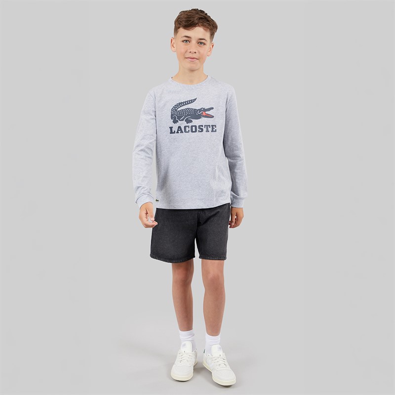 Lacoste Boys Long Sleeve T-Shirt Argent Chine