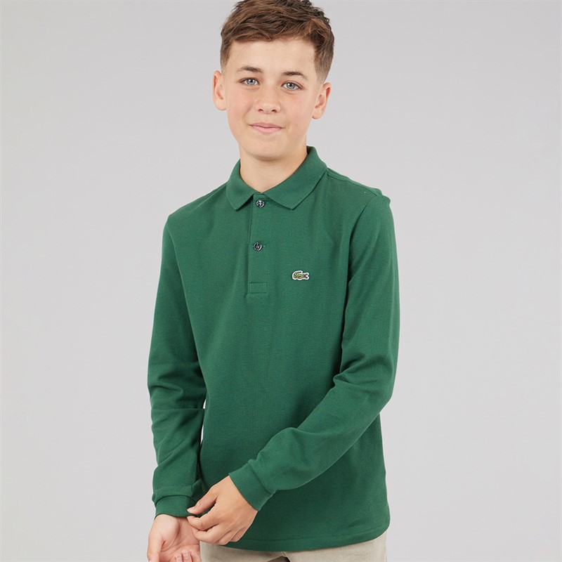 Lacoste Boys Long Sleeve Polo Shirt Vert