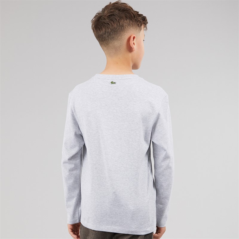 Lacoste Boys Long Sleeve T-Shirt Argent Chine