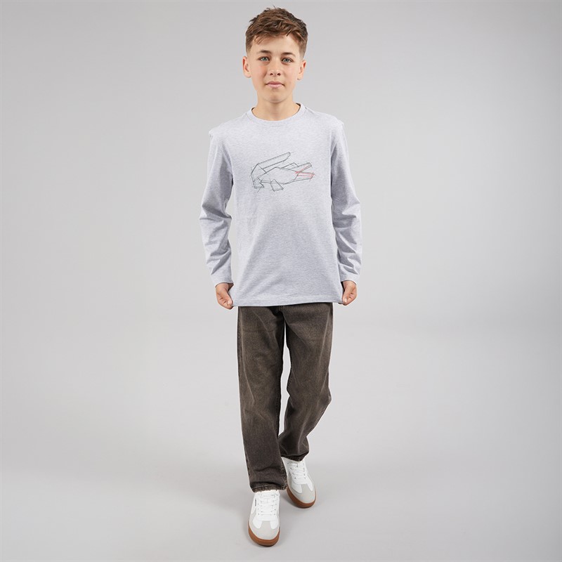 Lacoste Boys Long Sleeve T-Shirt Argent Chine