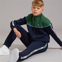 Lacoste Boys Grid Tapered Track Tracksuit Marine