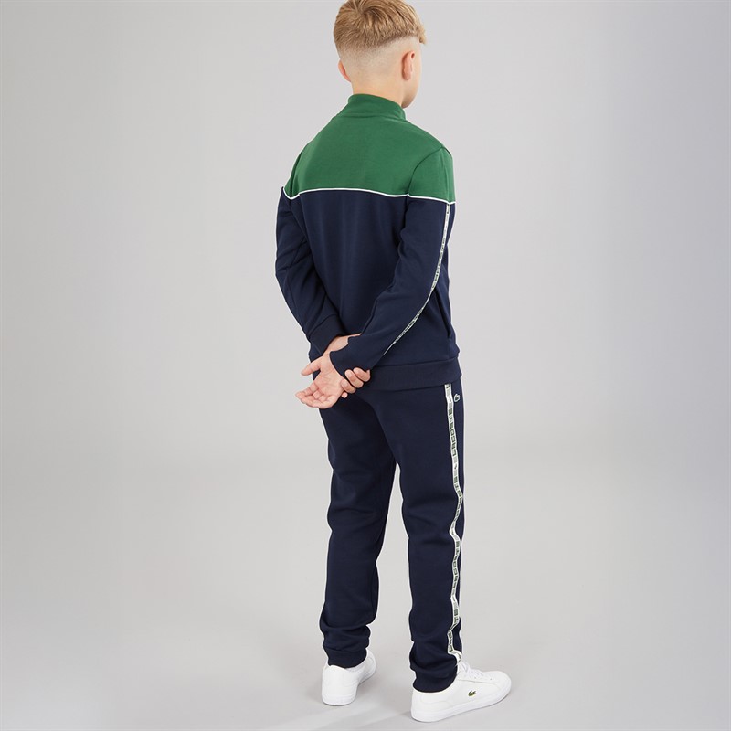 Lacoste Boys Grid Tapered Track Tracksuit Marine