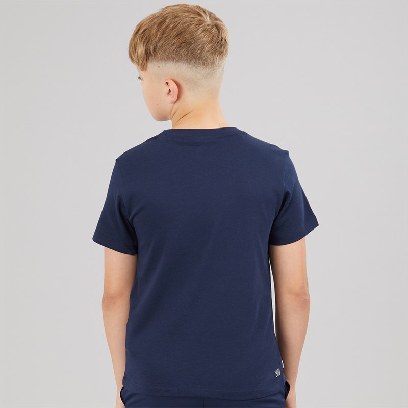 Lacoste Boys Wordmark Croc T-Shirt Marine