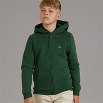 Lacoste Boys Core Fleece Full Zip Hoodie Vert