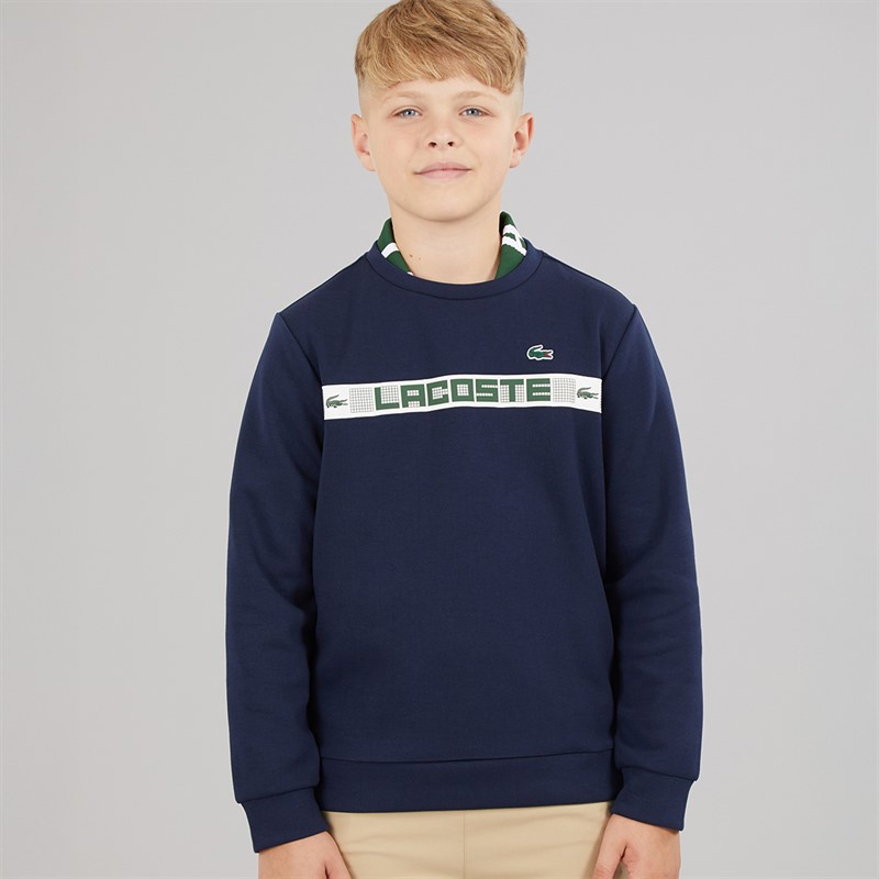 Lacoste Boys Grid Sweatshirt Marine