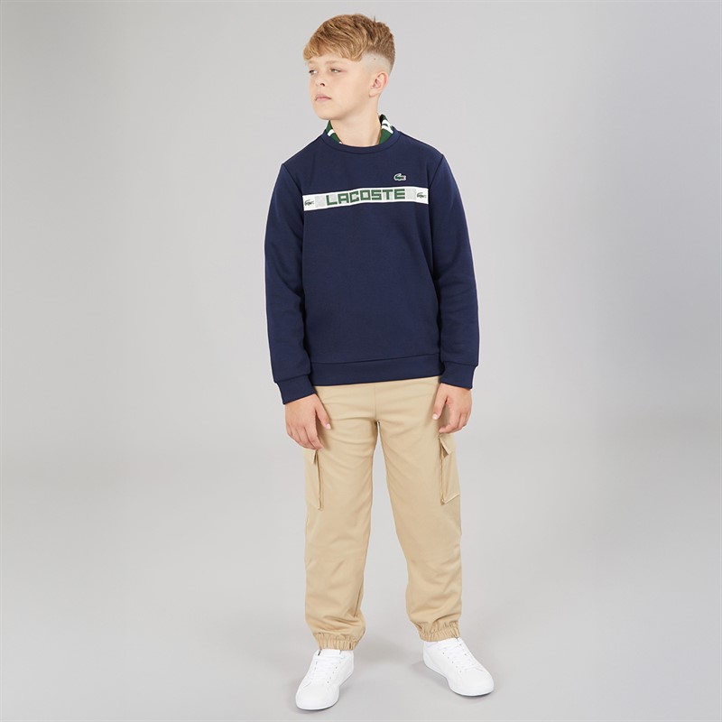 Lacoste Boys Grid Sweatshirt Marine
