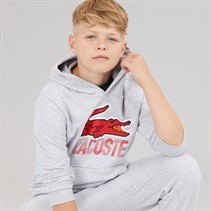 Lacoste Boys Motion Croc Hoodie Argent Chine Heather