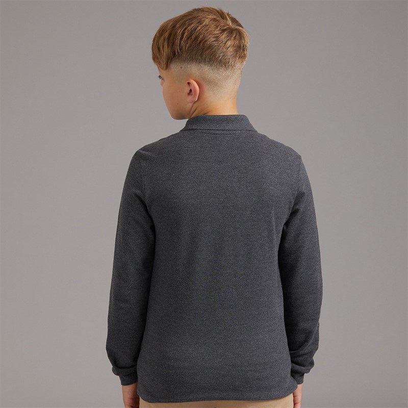Lacoste Boys Long Sleeve Polo Shirt Bitume Chine Heather