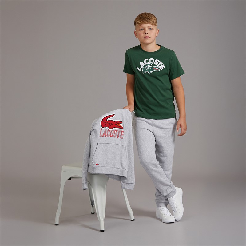 Lacoste Boys Wordmark Croc T-Shirt Vert
