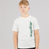Lacoste Boys Grid T-Shirt Farine