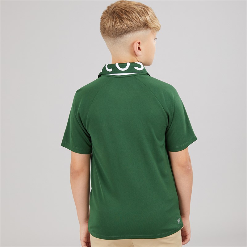 Lacoste Boys Jacquard Polo Shirt Vert