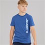 Lacoste Boys Grid T-Shirt Bleu France