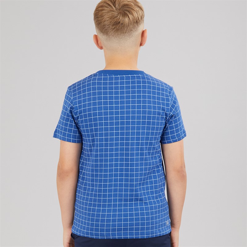 Lacoste Boys Grid T-Shirt Bleu France