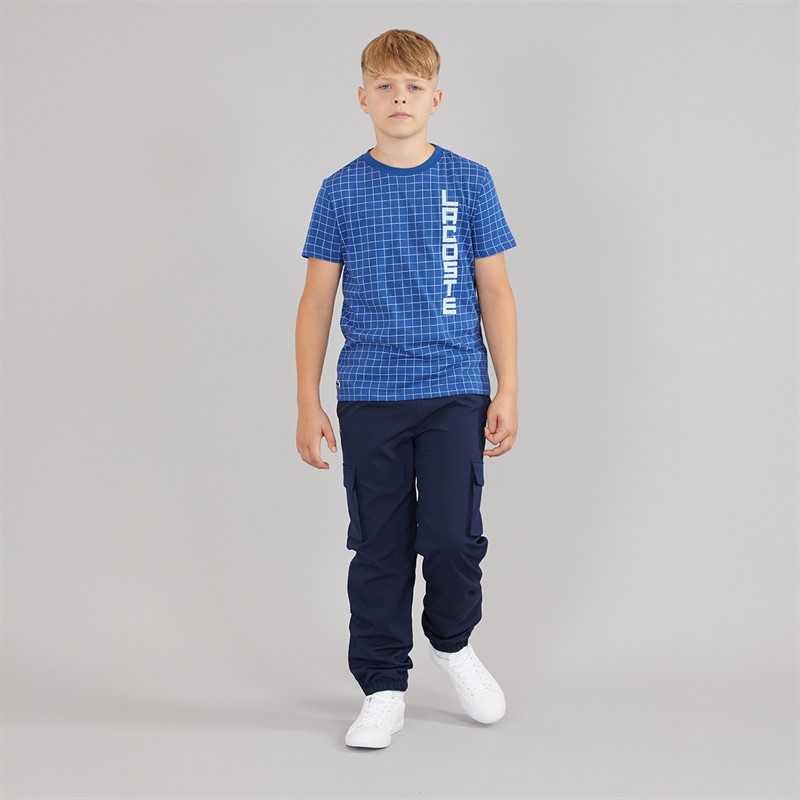 Lacoste Boys Grid T-Shirt Bleu France