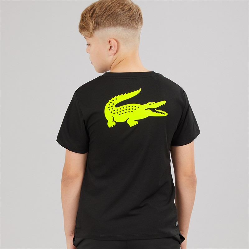 Lacoste Boys Stripe Croc T-Shirt Noir