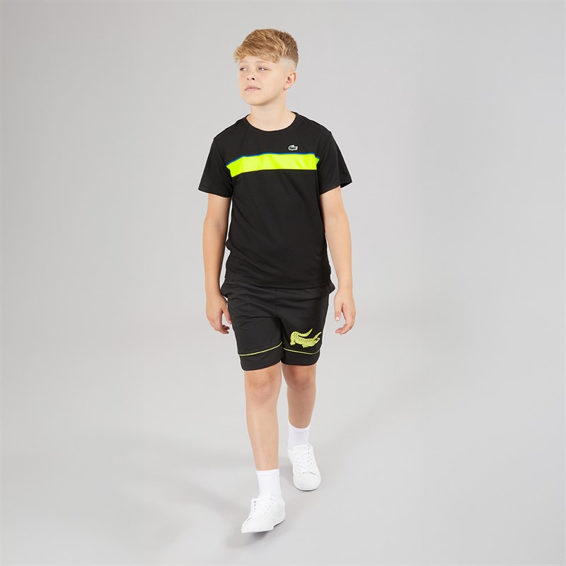 Lacoste Boys Stripe Croc T-Shirt Noir
