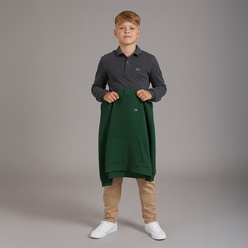Lacoste Boys Core Fleece Hoodie Vert