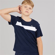 Lacoste Boys Stripe Croc T-Shirt Marine