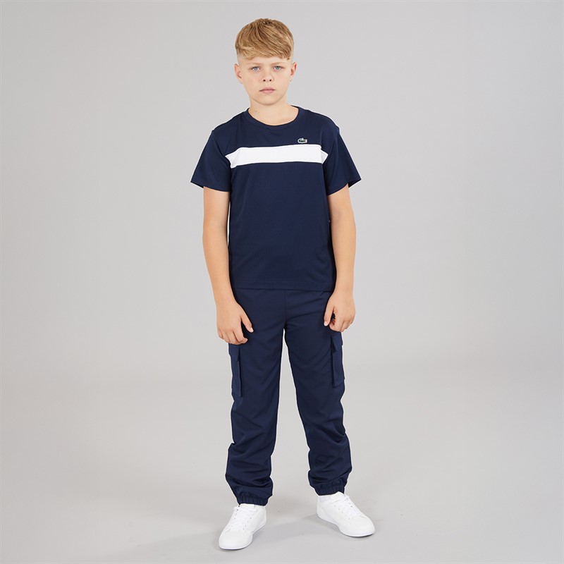 Lacoste Boys Stripe Croc T-Shirt Marine