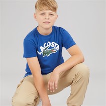Lacoste Boys Wordmark Croc T-Shirt Bleu France