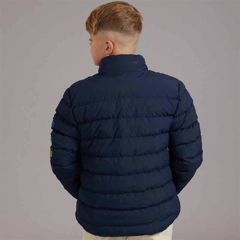 Lacoste Boys Croc Patches Puffer Jacket Marine