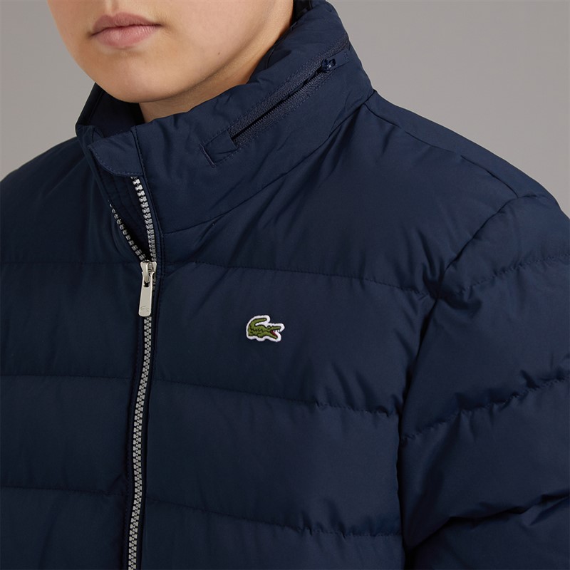 Lacoste Boys Croc Patches Puffer Jacket Marine