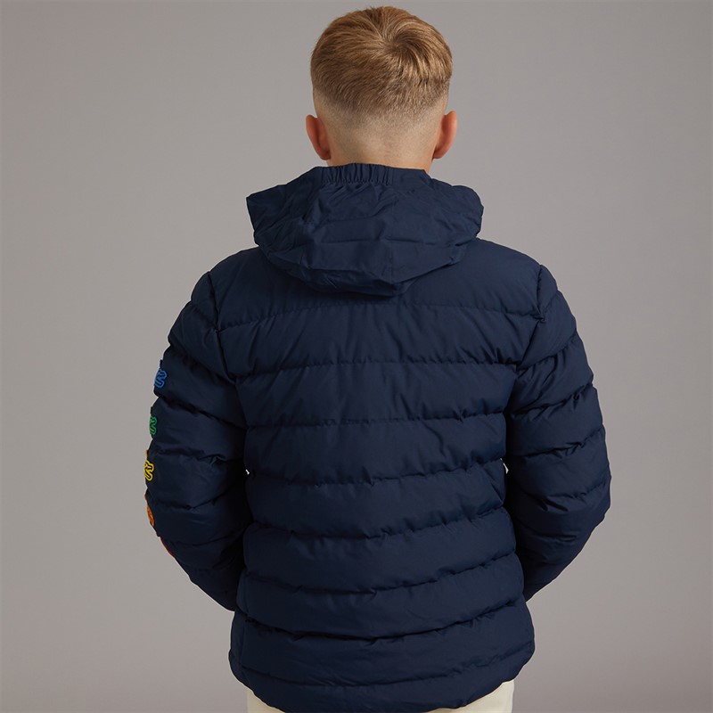 Lacoste Boys Croc Patches Puffer Jacket Marine
