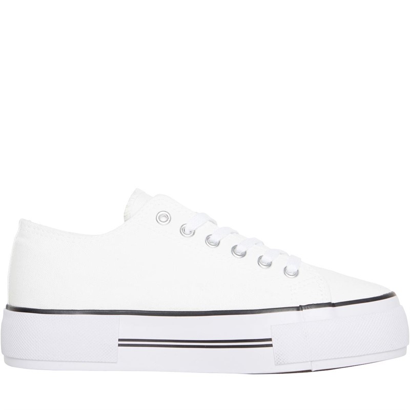 Loyalty And Faith Womens Millie Canvas Platform Trainers White