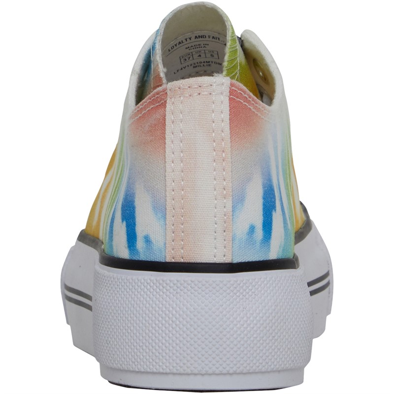 Loyalty And Faith Womens Millie Canvas Platform Trainers Multi Tie Dye