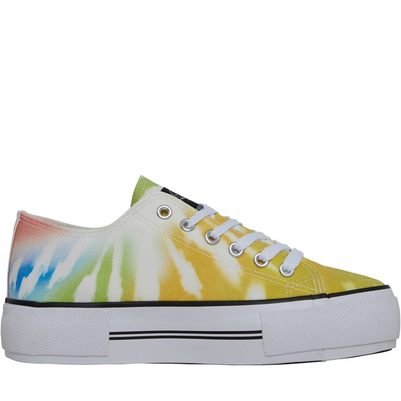 Loyalty And Faith Womens Millie Canvas Platform Trainers Multi Tie Dye