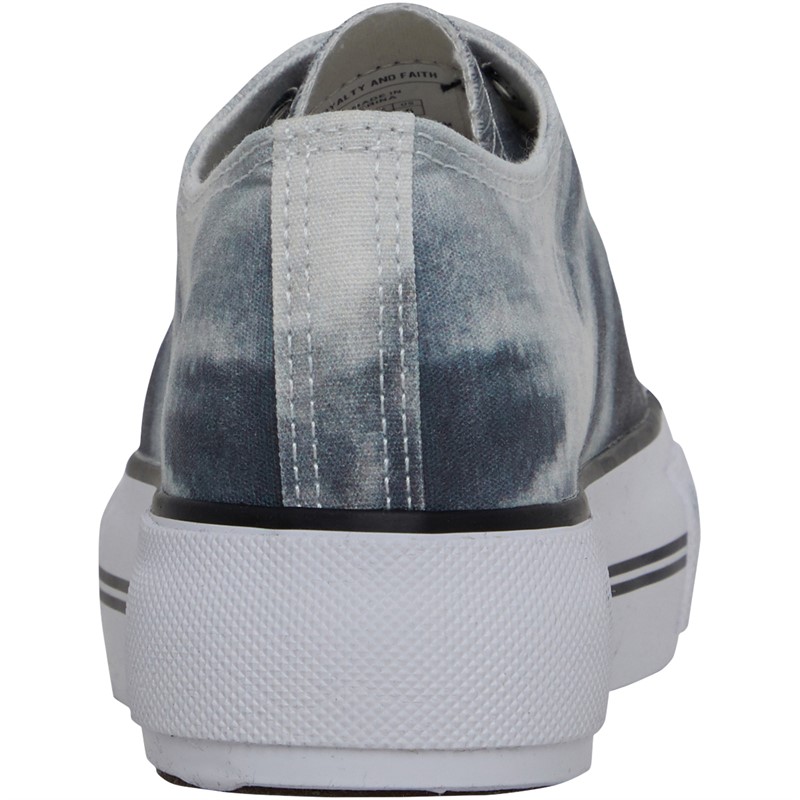 Loyalty And Faith Womens Millie Canvas Platform Trainers Black Tie Dye