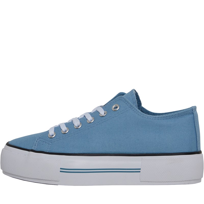 Loyalty And Faith Womens Millie Canvas Platform Trainers Blue/White