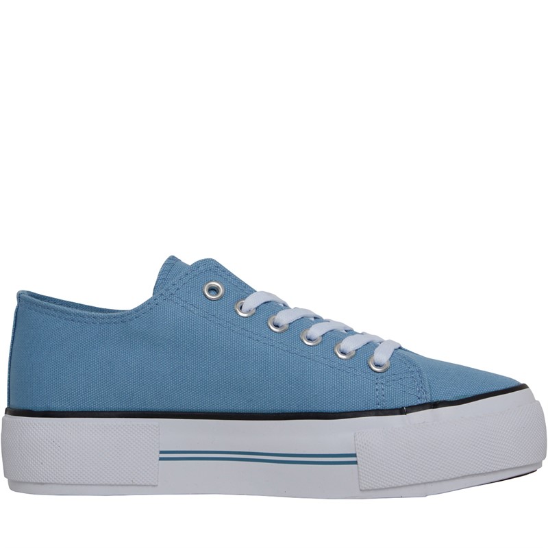 Loyalty And Faith Womens Millie Canvas Platform Trainers Blue/White