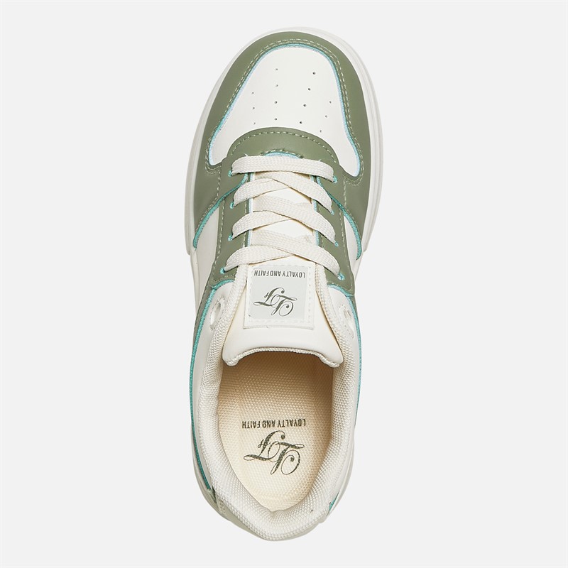 Loyalty And Faith Junior Girls Ashleigh Trainers Off White/Green