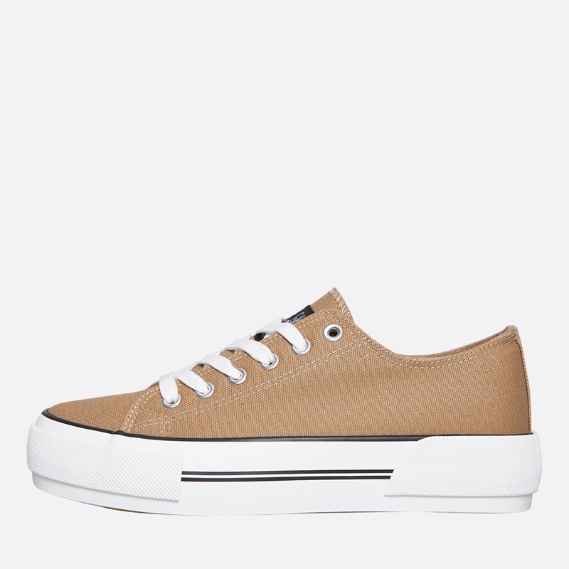 Loyalty And Faith Womens Millie Platform Canvas Trainers Sand