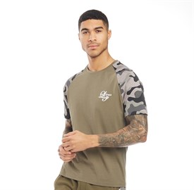 Loyalty And Faith Heren Vendor Camo Print Raglan T Shirt Kaki loyalty and faith kopen in de aanbieding