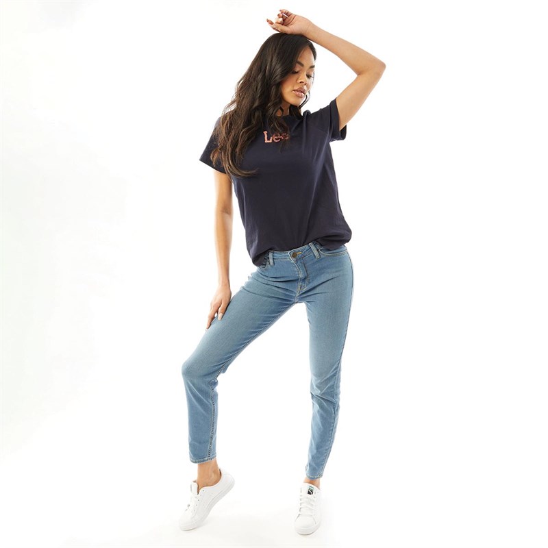 Lee Damskie T-shirty Ciemny Granatowy
