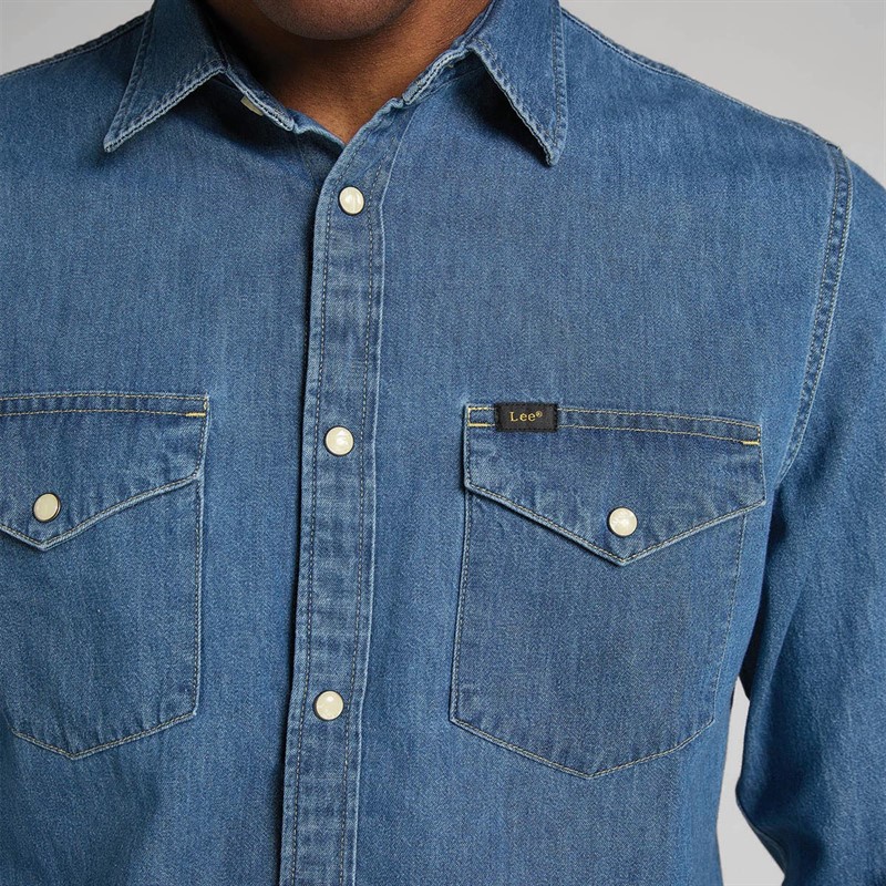 Lee Herre Langærmet shirts Blå