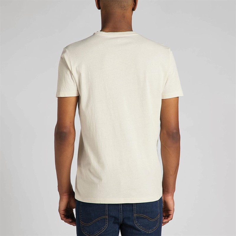 Lee T-Shirts Subtle Logo Homme Ecru