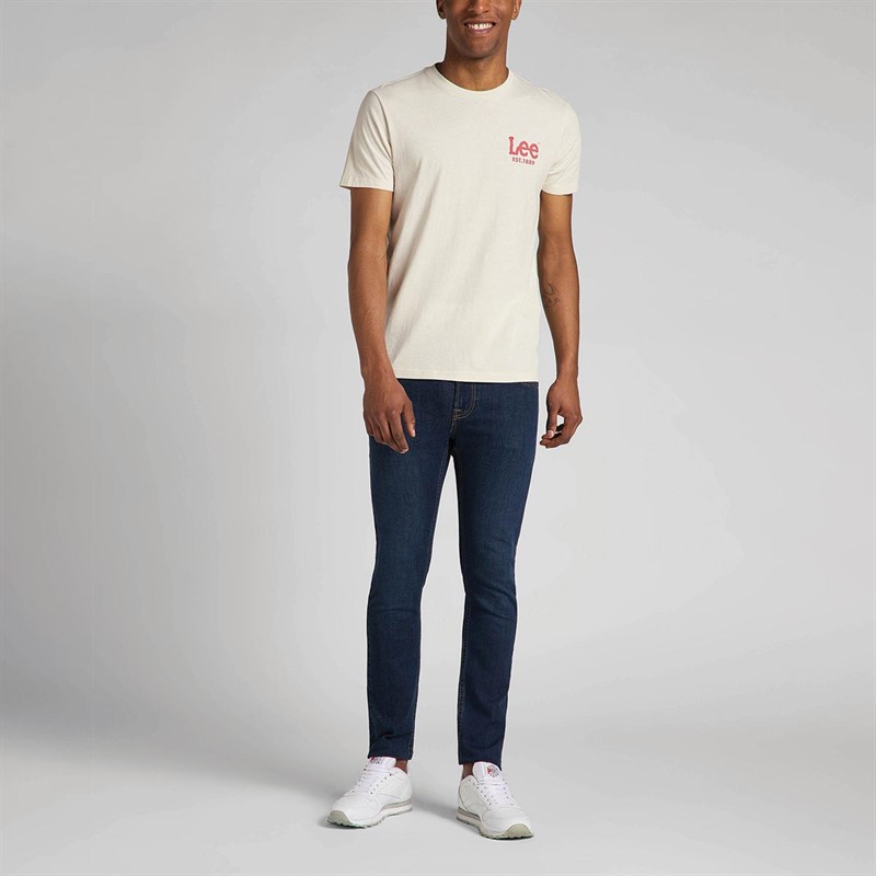 Lee T-Shirts Subtle Logo Homme Ecru