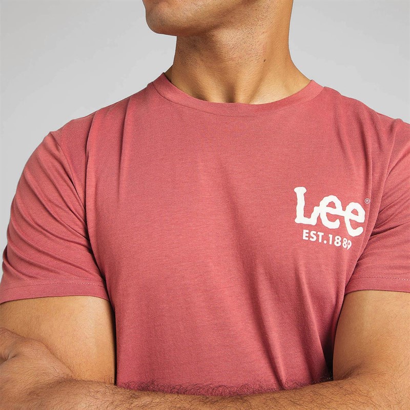 Lee T-Shirts Subtle Logo Homme Corail