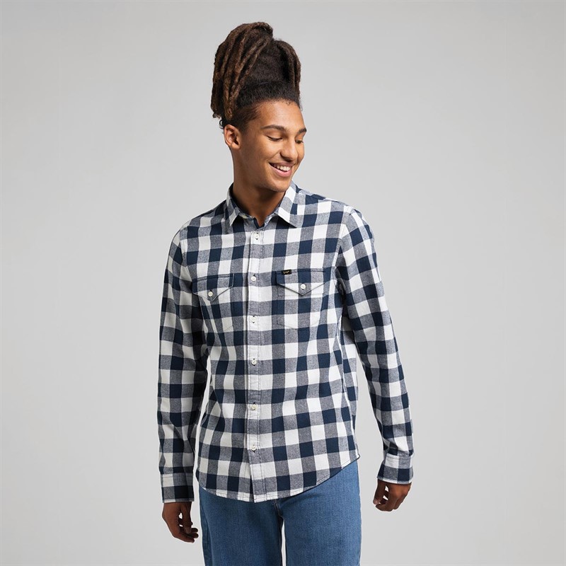 Lee Chemises à Manches Longues Homme Bleu Marine