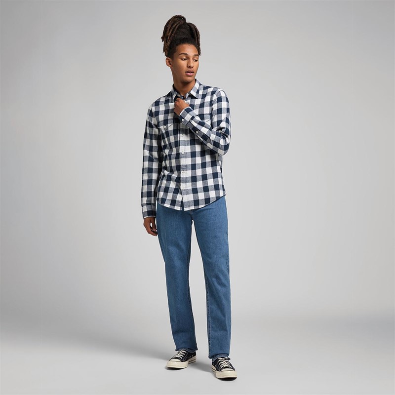 Lee Chemises à Manches Longues Homme Bleu Marine