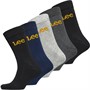 Lee Mens Drew Five Pack Dress Socks Blacks/Grey Marl/Navy/Charcoal Marl