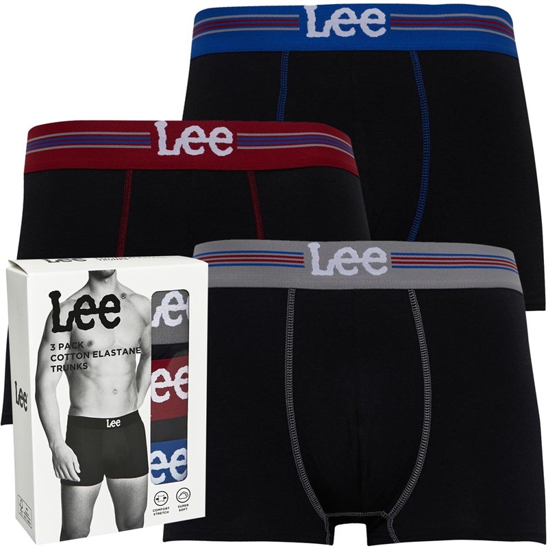 Lee Mens Cowie Three Pack Trunks Black