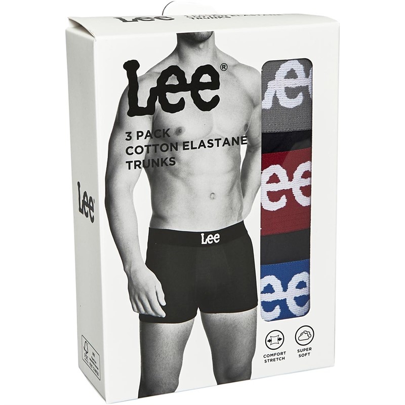 Lee Mens Cowie Three Pack Trunks Black