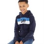 Lee Boys Stripe Logo Hoodie Navy Blazer