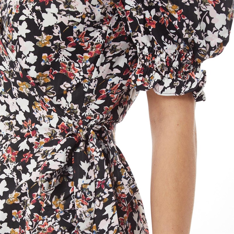 Little Mistress Womens Firth Floral-Print Midi Wrap Dress Multi