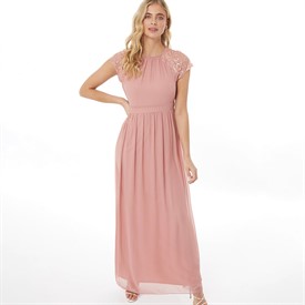 Little mistress pink shop embroidered maxi dress