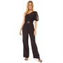 Little Mistress Womens Spot Mesh Jumpsuit Black